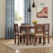 Joshua Sheesham Modern 4 Chair Dining Set for Compact Spaces - Induscraft