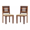 Joshua Sheesham Wood Cushioned Seat Dining Chair with Modern Backrest (Set of 2)