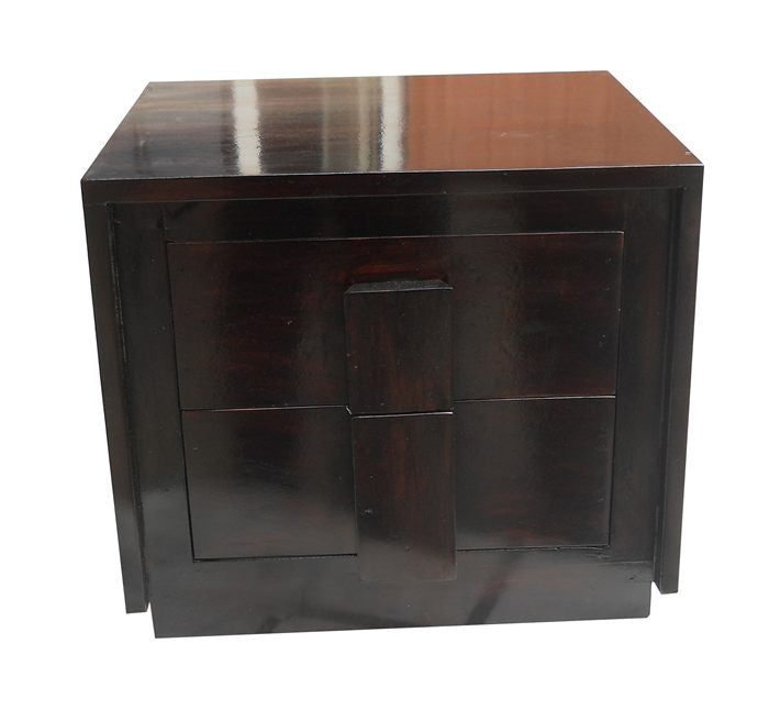 Kryptonite Bedside Table Cabinet by Induscraft of Solid Sheesham Wood