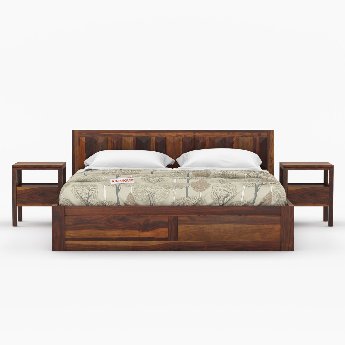 La-Diode Sheesham Wood Bed by Induscraft | King & Queen Sizes with Storage Options