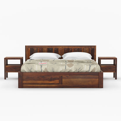 La-Diode Sheesham Wood Bed by Induscraft | King & Queen Sizes with Storage Options