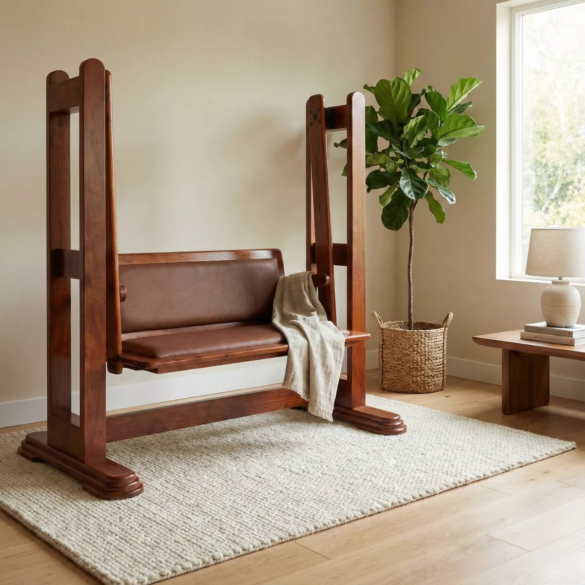 Linea Modern Solid Wood Swing with Reversible Backrest