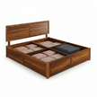 Louver Solid Wood Platform Bed with Slatted Headboard