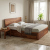 Low Profile Solid Wood Platform Bed with Storage in a Premium Bedroom