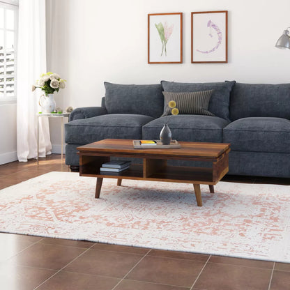 Milo Modern Rectangular Sheesham Wood Open Shelf Coffee Table