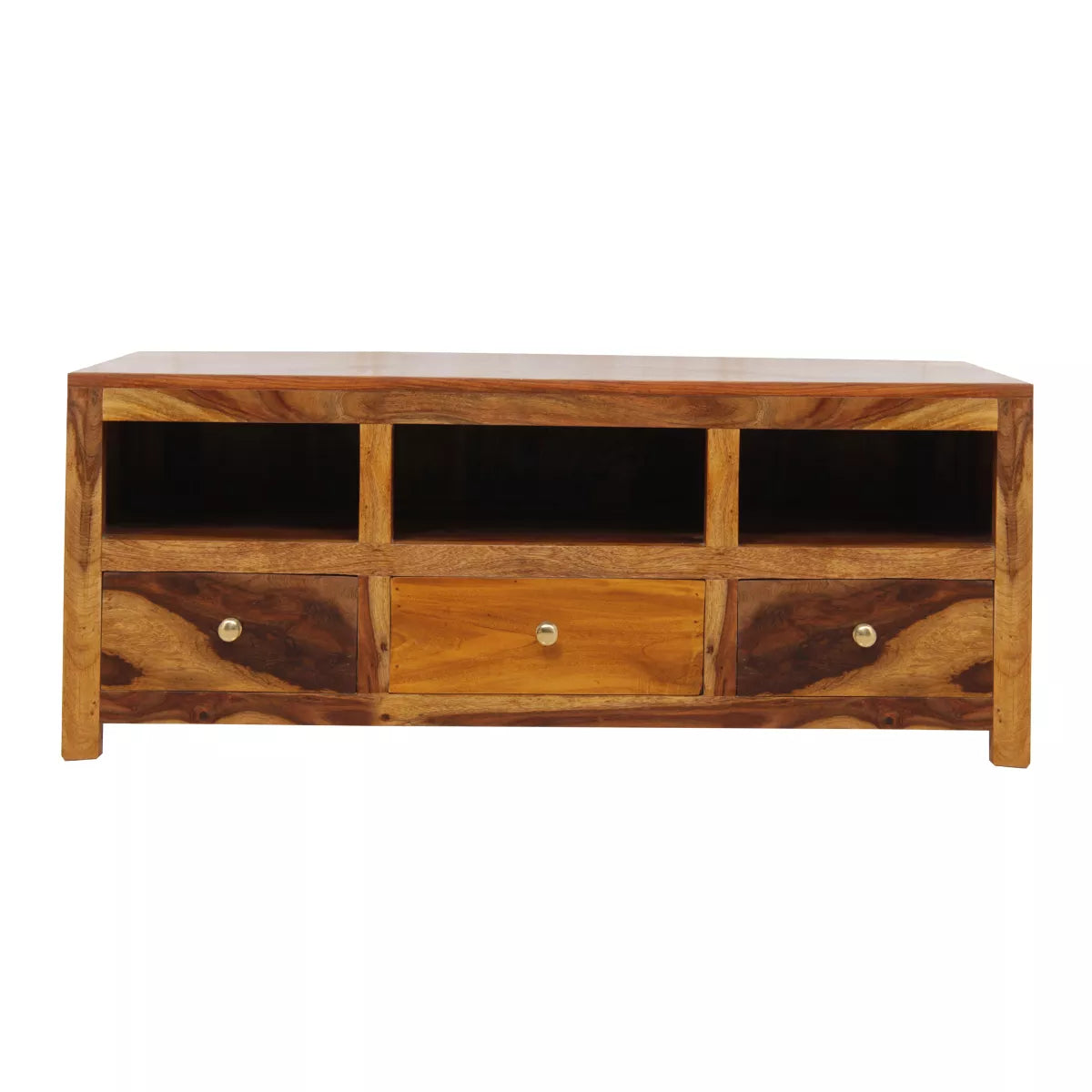 Montaro Contempoary Sheesham Wood TV Unit with Book Shelves
