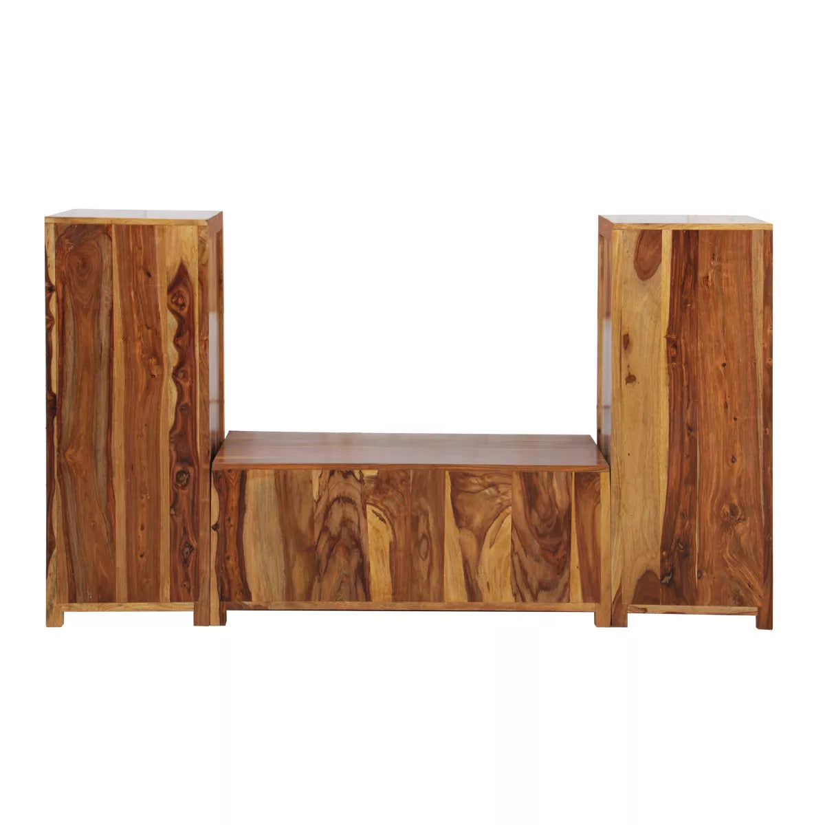 Montaro Contempoary Sheesham Wood TV Unit with Book Shelves