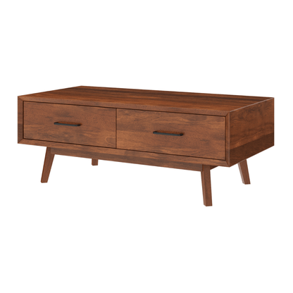 Nidaan Sheesham Wood Mid-Century Modern Coffee Table with Drawers