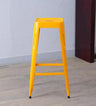 Pop Modern Square Seat Counter Height Yellow Metal Bar Stool