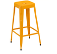 Pop Modern Square Seat Counter Height Yellow Metal Bar Stool