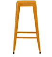 Pop Modern Square Seat Counter Height Yellow Metal Bar Stool Front View