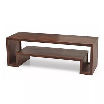Primo Modern Compact Solid Wood Open Shelf TV Stand
