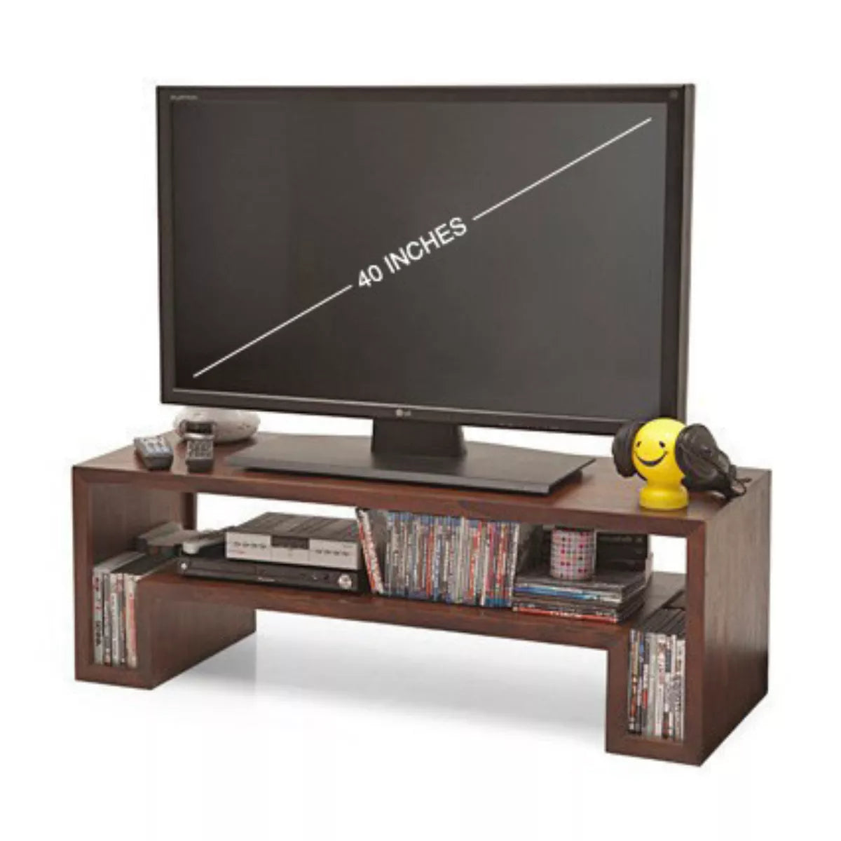 Primo Modern Compact Solid Wood Open Shelf TV Stand