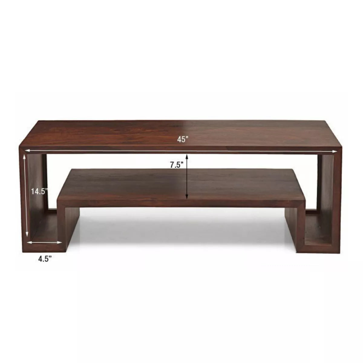 Primo Modern Compact Solid Wood Open Shelf TV Stand