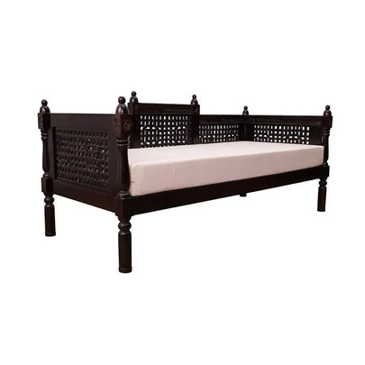 Princely Diaries Sheesham Wood Hand-Carved Traditional Diwan Wooden Sofa