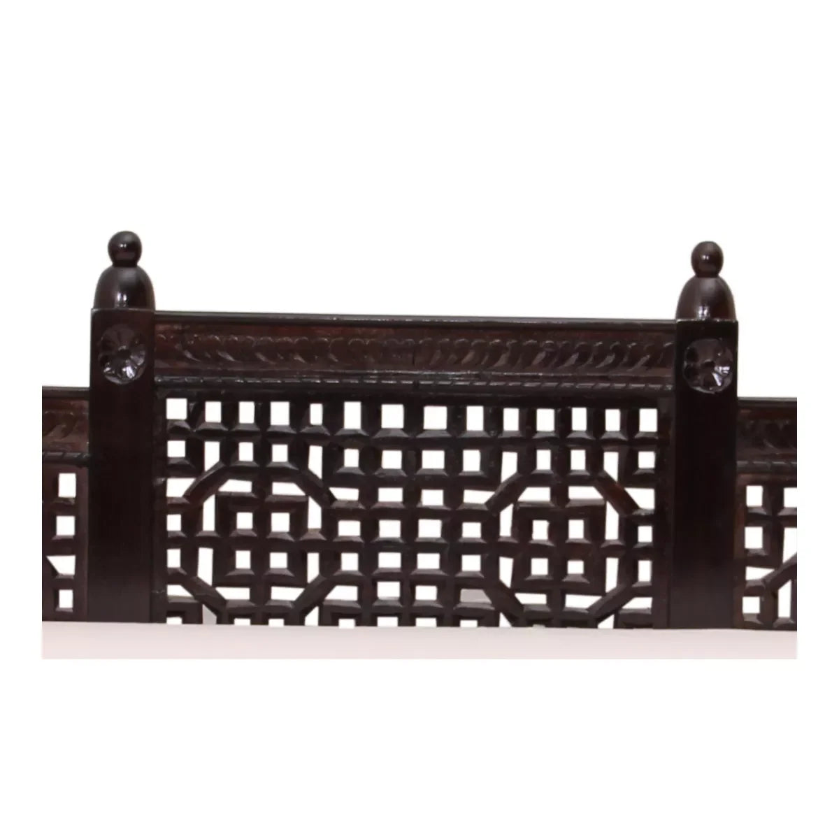 Princely Diaries Sheesham Wood Hand-Carved Traditional Diwan Wooden Sofa - Induscraft