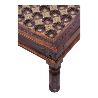 Rajasthani Vintage Sheesham Wood Rectangular Center Table