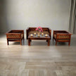 Rajwada Sheesham Wood Brass Inlay Handcrafted Luxury Sofa Set