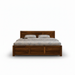 Riti Solid Sheesham Wood Bed With Three Panel Headboard