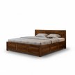 Riti Solid Sheesham Wood Bed With Three Panel Headboard
