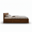 Riti Solid Sheesham Wood Bed With Three Panel Headboard