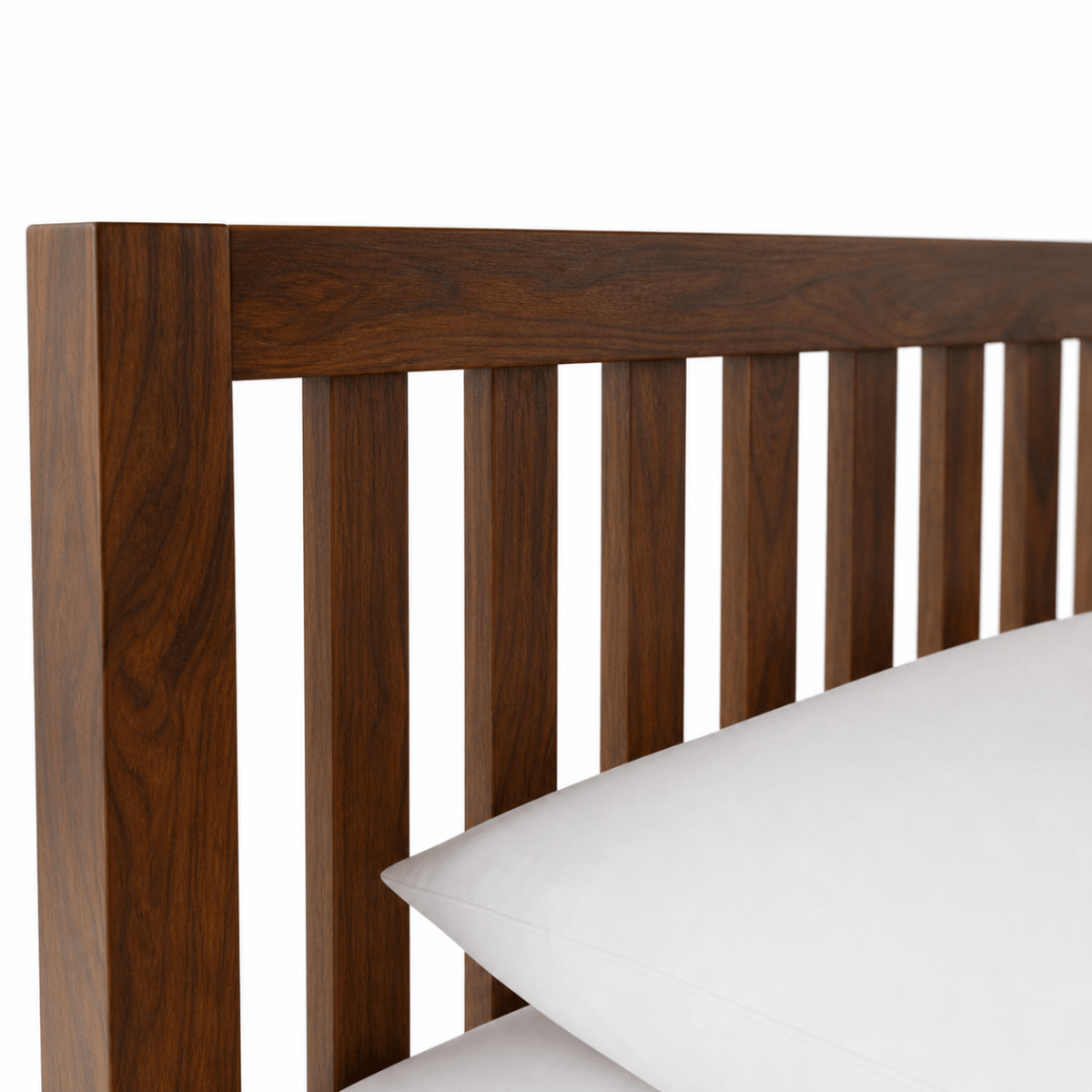 Riya Solid Sheesham Wood Bed With Slatted Headboard