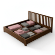 Riya Solid Sheesham Wood Bed With Slatted Headboard