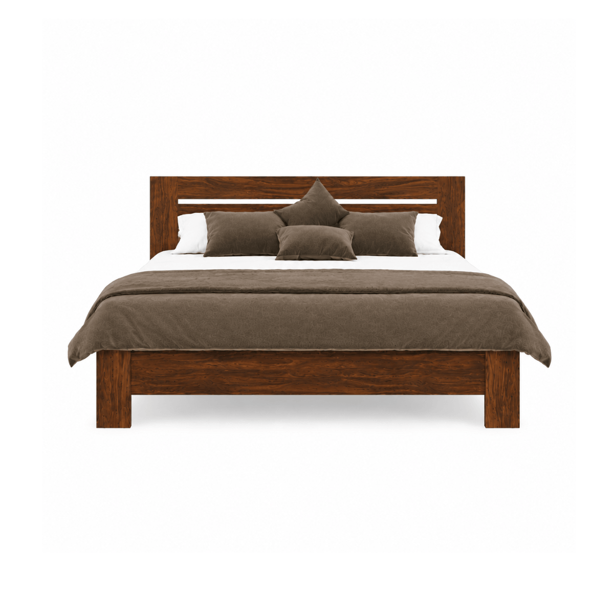 Rodeo Solid Sheesham Wood Bed With Thick Block Legs