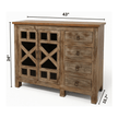 Wooden sideboard with dimensions on a white background