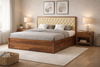 Solid Wood Storage Bed Frame with Tufted Headboard in a Premium  Bedroom