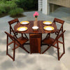 Spicy Sheesham Modern 4 Seater Foldable Dining Set with Drawers