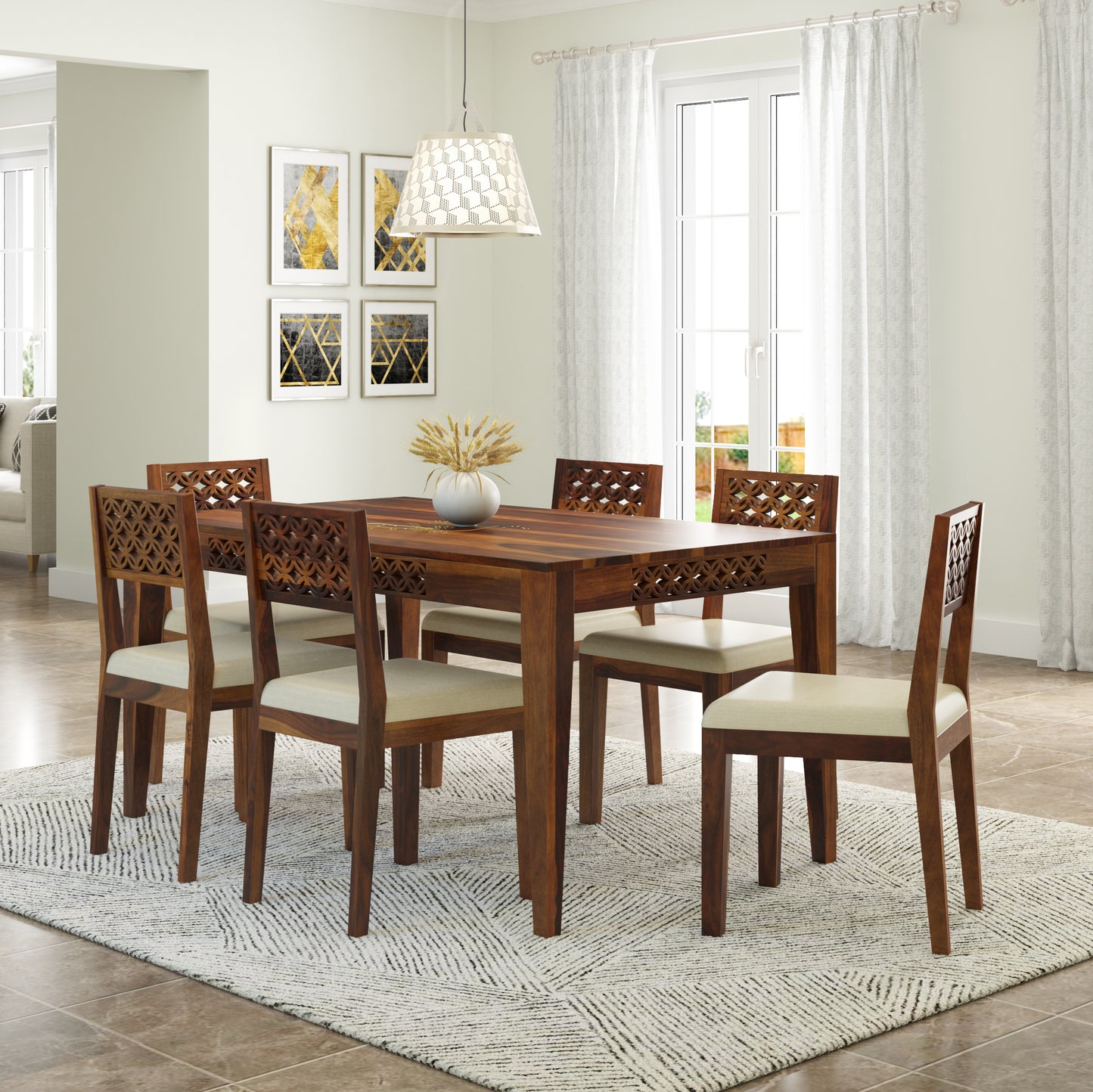 Disa  Solid Wood Dining set : Choose a 4-Seater, 6-Seater, or Individual Pieces