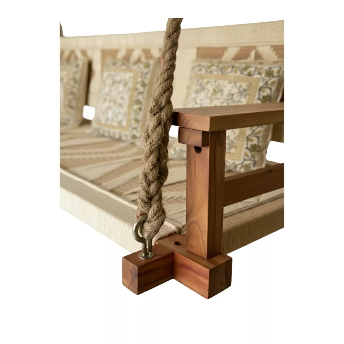 Tarini Luxury Wooden Hanging Swing with Cushioned Seat