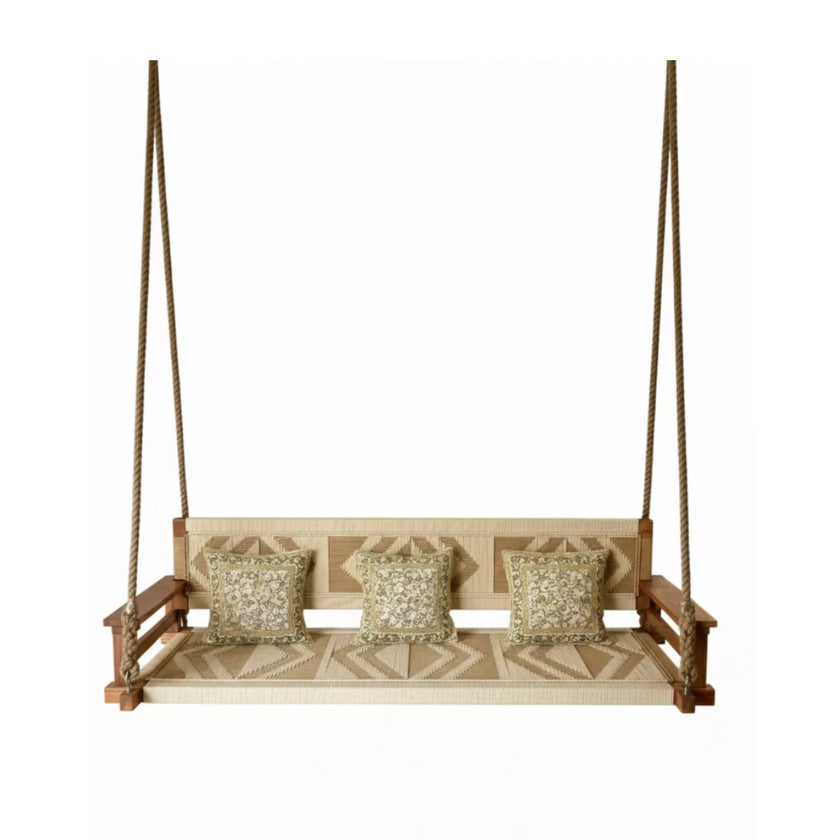 Tarini Luxury Wooden Hanging Swing with Cushioned Seat