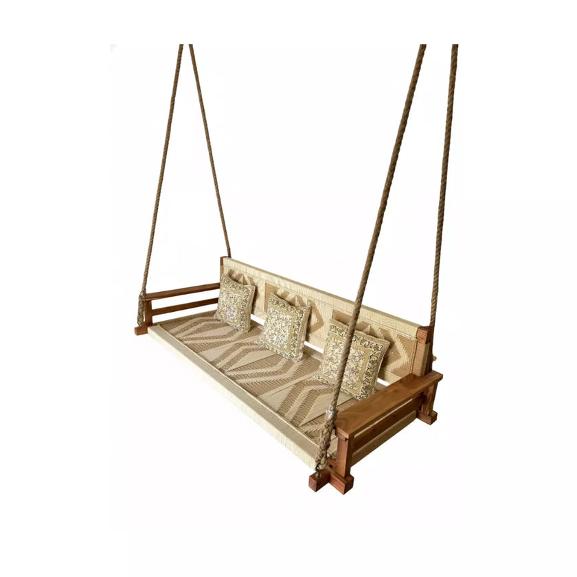 Tarini Luxury Wooden Hanging Swing with Cushioned Seat