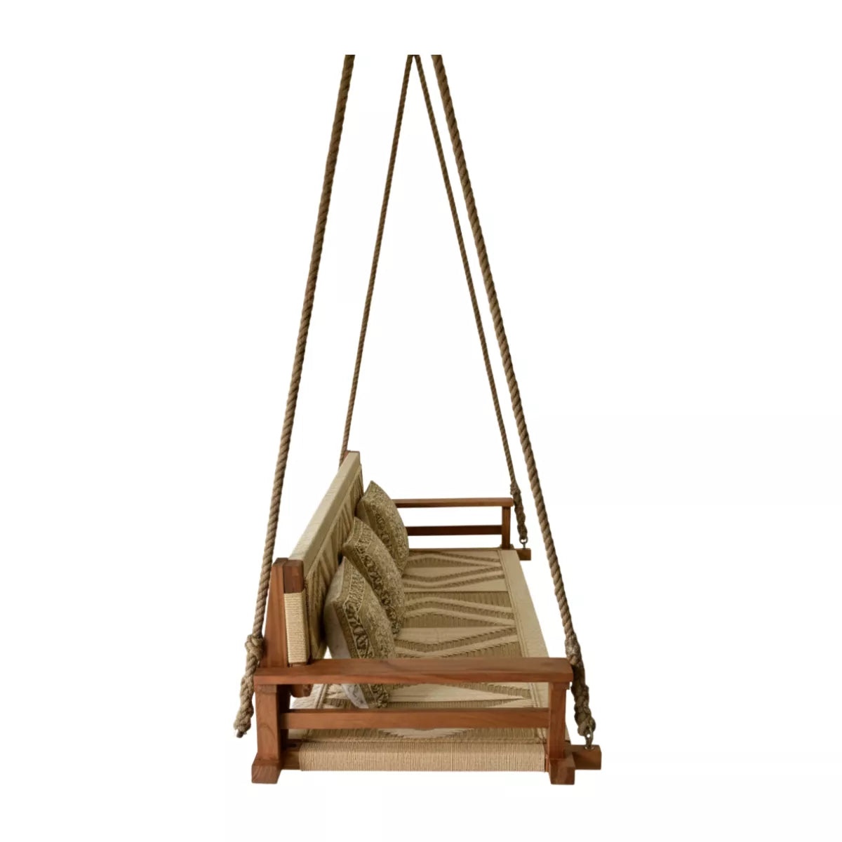 Tarini Luxury Wooden Hanging Swing with Cushioned Seat
