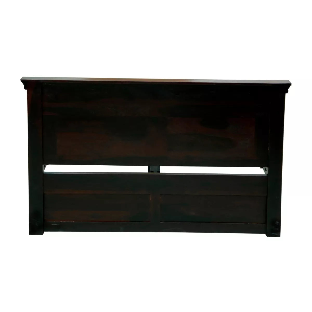 Dark wooden headboard on a white background