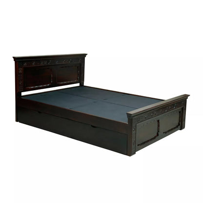 Traditional Solid Sheesham Wood Heritage Style Carved Wooden Bed