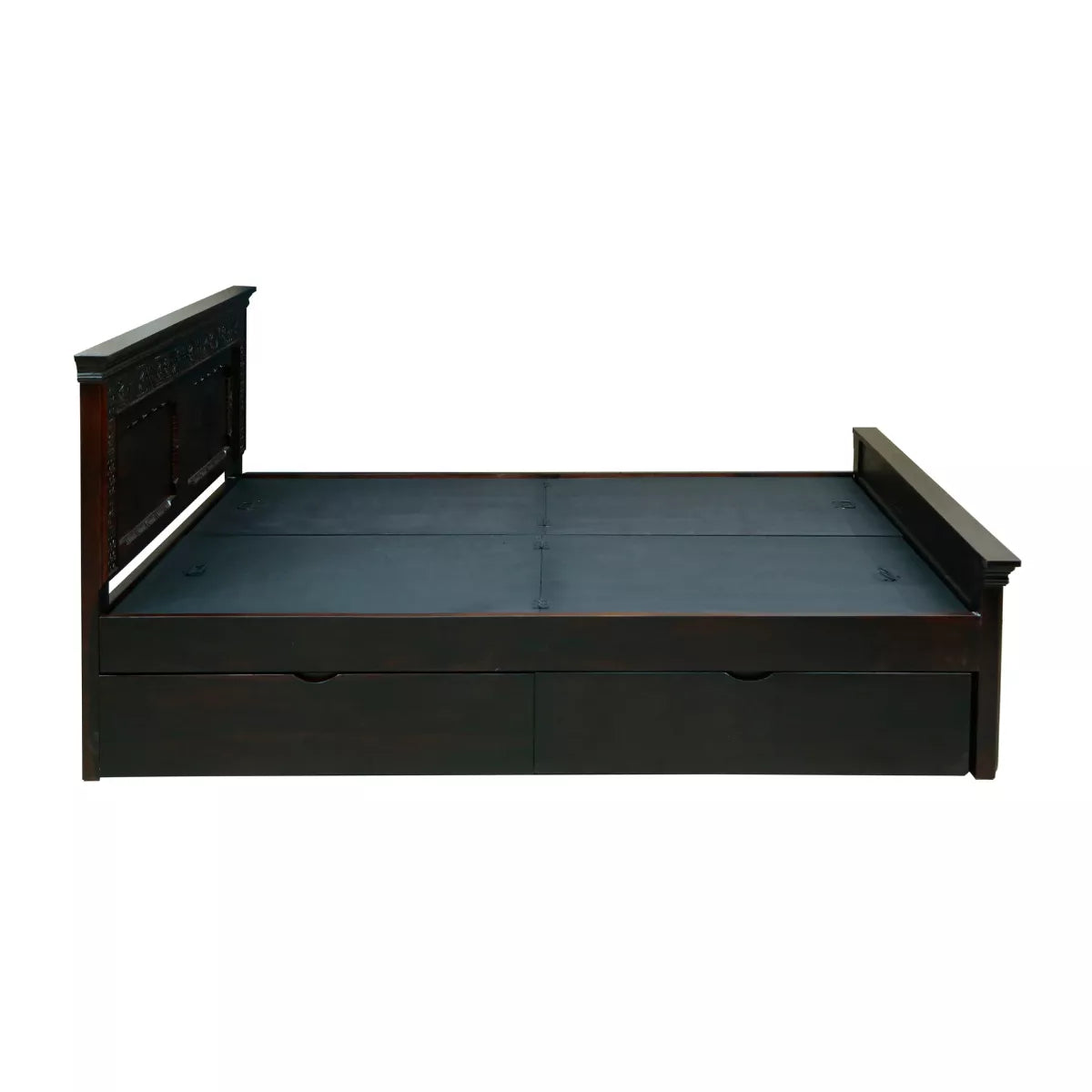 Traditional Solid Sheesham Wood Heritage Style Carved Wooden Bed