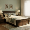 Traditional Solid Sheesham Wood Heritage Style Carved Wooden Bed