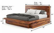 Aranya Low Profile Solid Wood Bed with Headboard