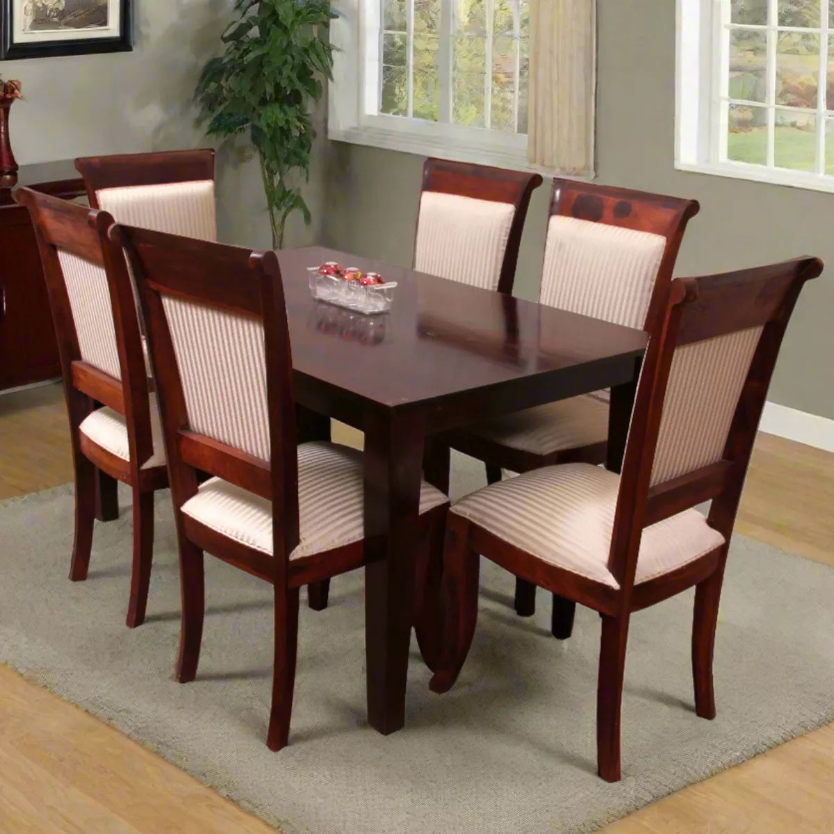 Veritas Sheesham Wood Classic 6 Seaer Rectangular Dining Set