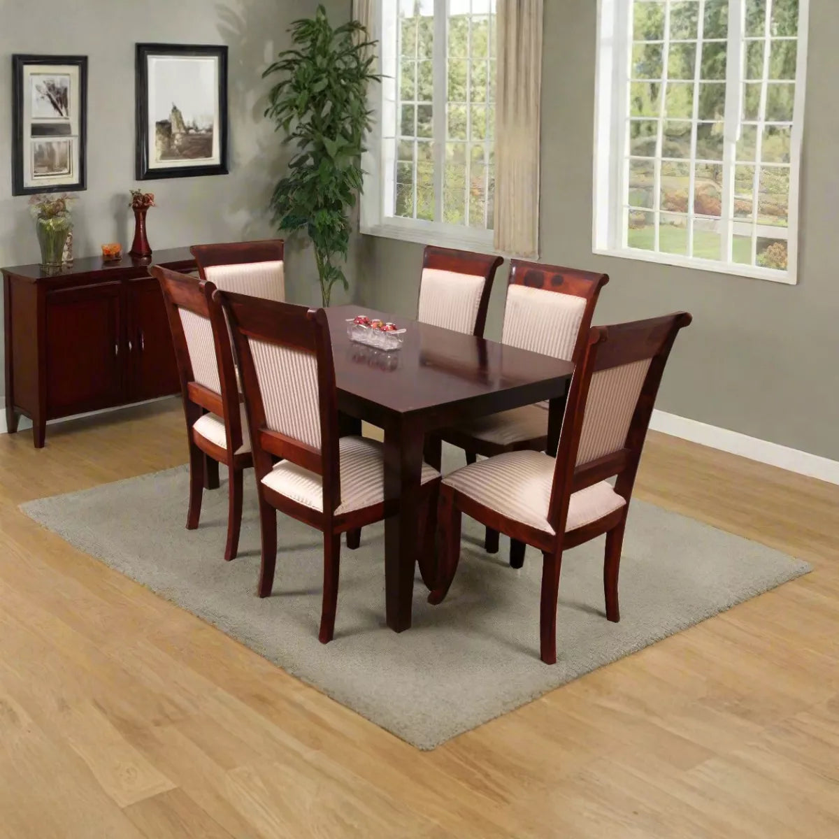 Veritas Sheesham Wood Classic 6 Seaer Rectangular Dining Set