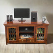 Vintage Sheesham Open Shelf TV Unit with Doors and Drawers