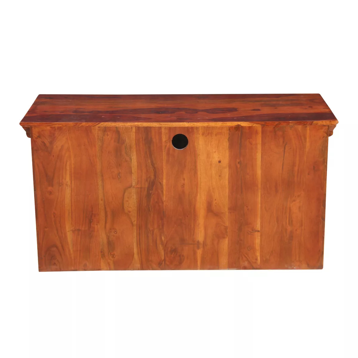 Vintage Sheesham Wood Open Shelf TV Unit with Doors and Drawers