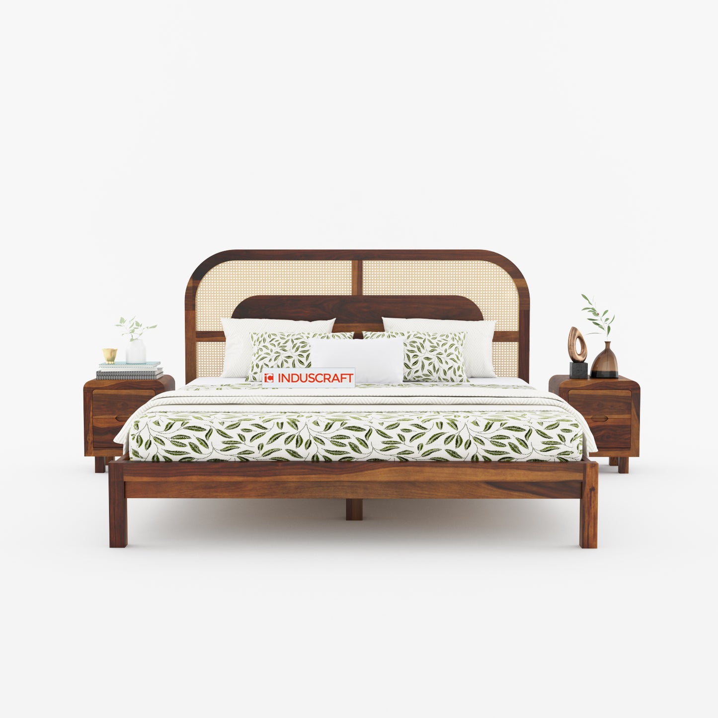 WC83 Cane Bed by Induscraft of Sheesham Wood | King & Queen Sizes with Storage Options