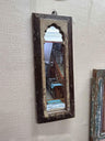 Brown and Beige Distressed Replica Long Mirror for Decor