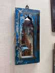 Blue Distressed Replica Long Mirror for Decor