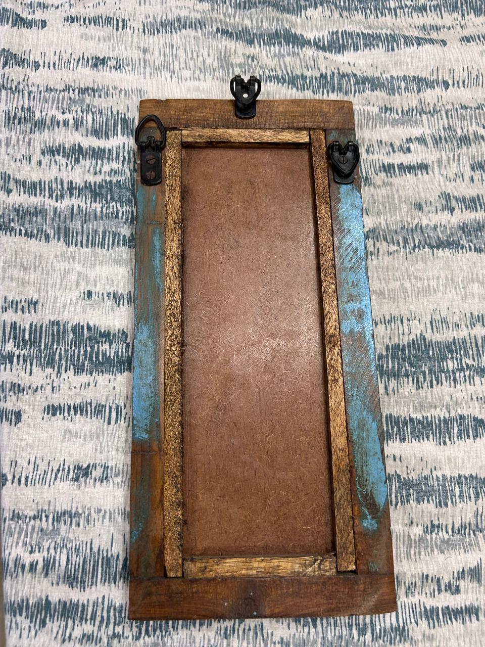 Blue Distressed Replica Long Mirror for Decor