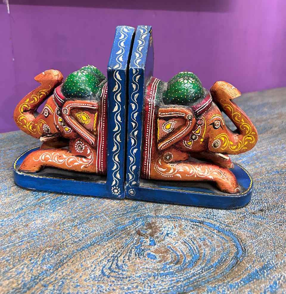 Colourful Ethnic Elephant Book Holder (Set of Two)